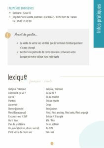 aperçu d'une page d'un carnet de voyage (infos pratiques)