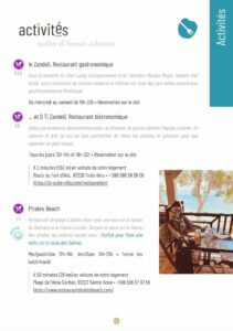 aperçu d'une page d'un carnet de voyage (restaurants)